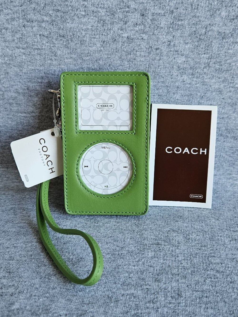 Vintage COACH Rare Slime Green iPod Case NWT Y2K Era
